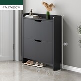 Schoenenkast 47x17x80 cm Zwart