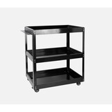 TM 3 Laags Universele Verrijdbare Gereedschapswagen , Detailing Trolley - ZWART