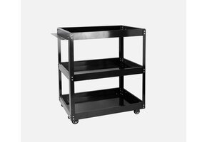 TM 3 Laags Universele Verrijdbare Gereedschapswagen , Detailing Trolley - ZWART