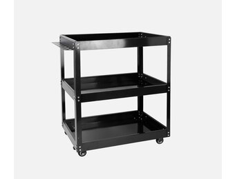 TM 3 Laags Universele Verrijdbare Gereedschapswagen , Detailing Trolley - ZWART