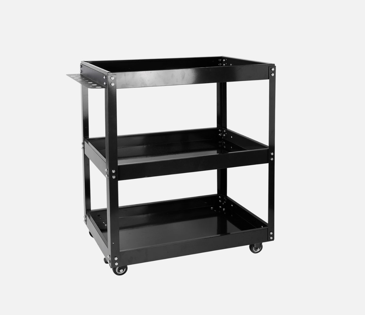 TM 3 Laags Universele Verrijdbare Gereedschapswagen , Detailing Trolley - ZWART