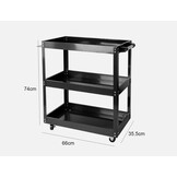 TM 3 Laags Universele Verrijdbare Gereedschapswagen , Detailing Trolley - ZWART
