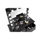 Make up tafel , Kaptafel met LED-verlichting 95x43x149 cm Zwart