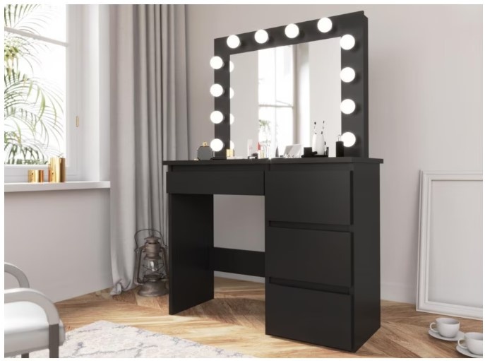 Kaptafel met LED-verlichting 95x43x149 cm Zwart