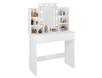 Kaptafel met LED-verlichting 96x40x142 cm wit