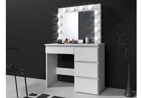 Kaptafel met LED-verlichting 95x43x149 cm wit