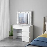 Kaptafel met LED-verlichting 95x43x149 cm wit