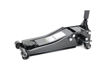 TM Extra lage Autokrik, Garagekrik, 2.5 Ton dubbel plunjer Zwart