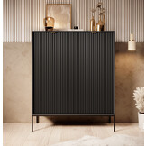 TM Dressoir gestreept zwart hoog 104 cm