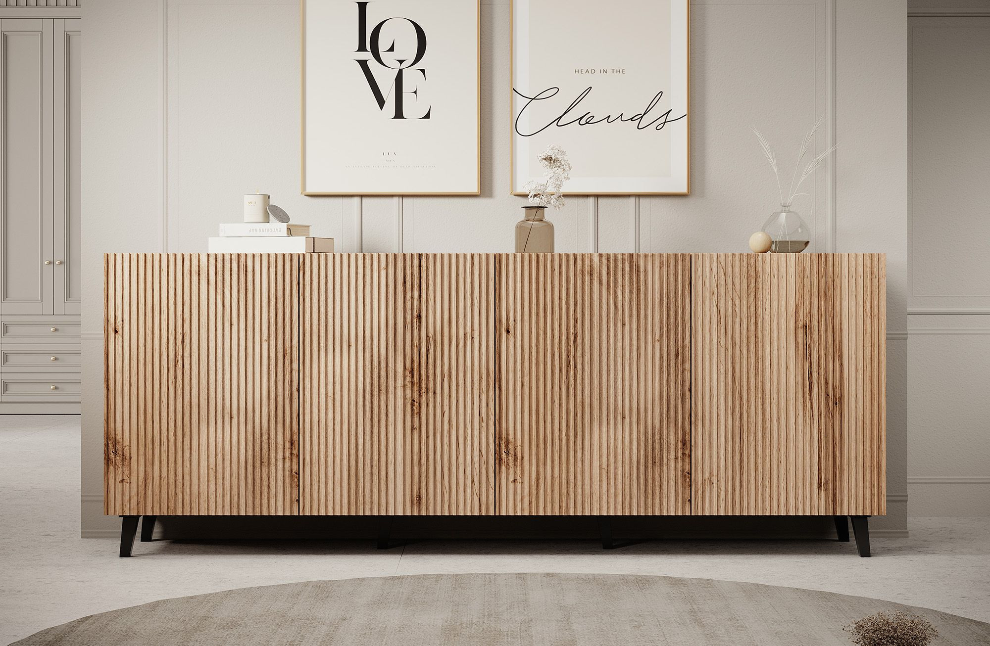 TM Dressoir gestreept eiken 200 cm