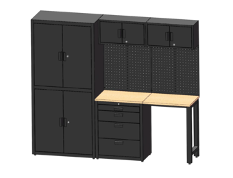 TM Premium werkplaatssysteem , 8-delig , mat zwart