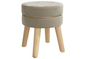 Tm Hocker rond fluweel donkergrijs