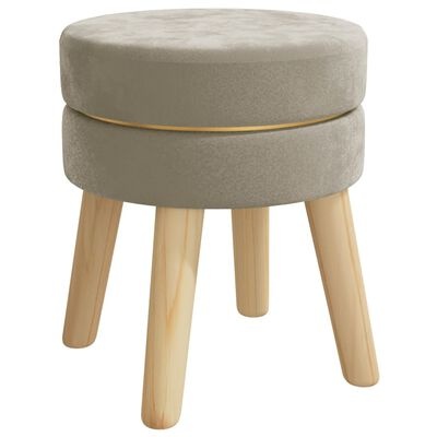 Tm Hocker rond fluweel donkergrijs