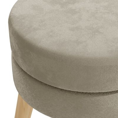 Tm Hocker rond fluweel donkergrijs