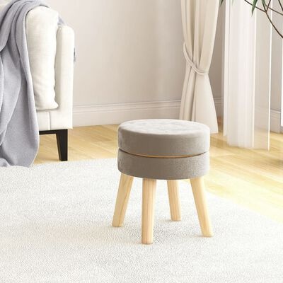 Tm Hocker rond fluweel donkergrijs
