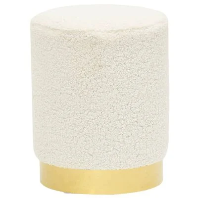 TM Hocker rond fleece wit