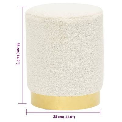 TM Hocker rond fleece wit