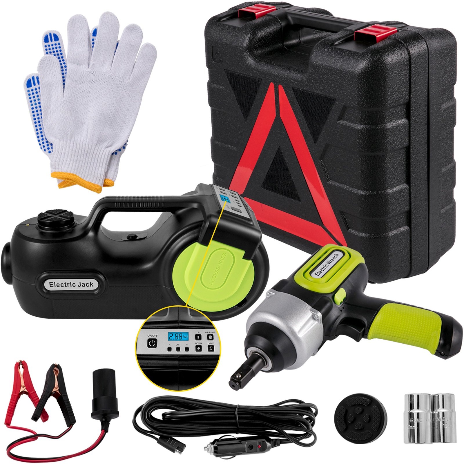 TM 5ton Elektrische Hydraulische Krik/slagmoersleutel/mini compressor set 12V