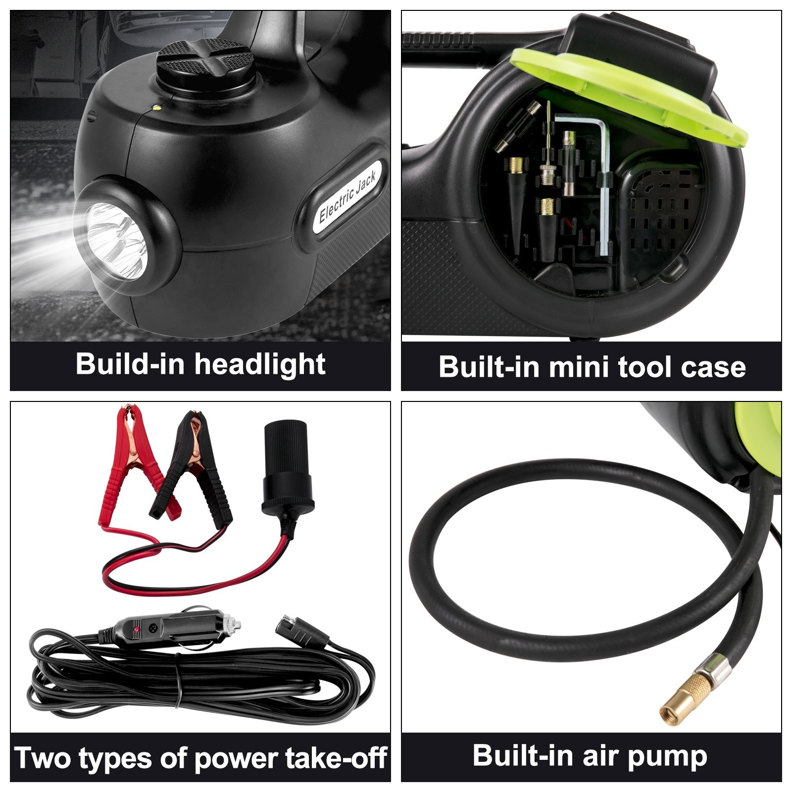 TM 5 ton Elektrische Hydraulische Krik/slagmoersleutel/mini compressor set 12V