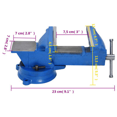 TM Bankschroef 100 mm gietijzer blauw