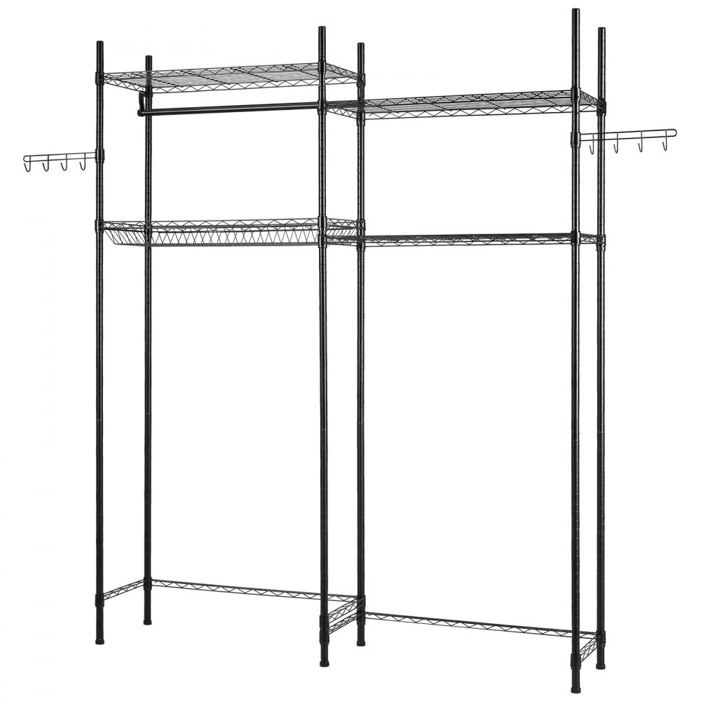 TM Opbergrek boven wasmachine/droger, dubbele rij, 4 lagen, zwart