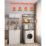 TM Opbergrek boven wasmachine/droger, enkele rij, 3 lagen, zwart