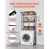 TM Opbergrek boven wasmachine/droger, enkele rij, 3 lagen, zwart