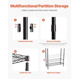 TM Opbergrek boven wasmachine/droger, enkele rij, 3 lagen, zwart