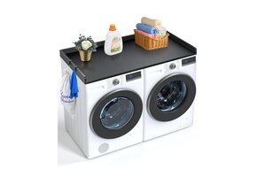 TM was-droogcombinatie werkblad 3-plaat 1370x700x69mm zwart