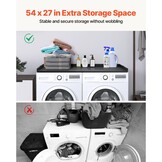 TM was-droogcombinatie werkblad 3-plaat 1370x700x69mm zwart