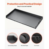 TM was-droogcombinatie werkblad 3-plaat 1370x700x69mm zwart