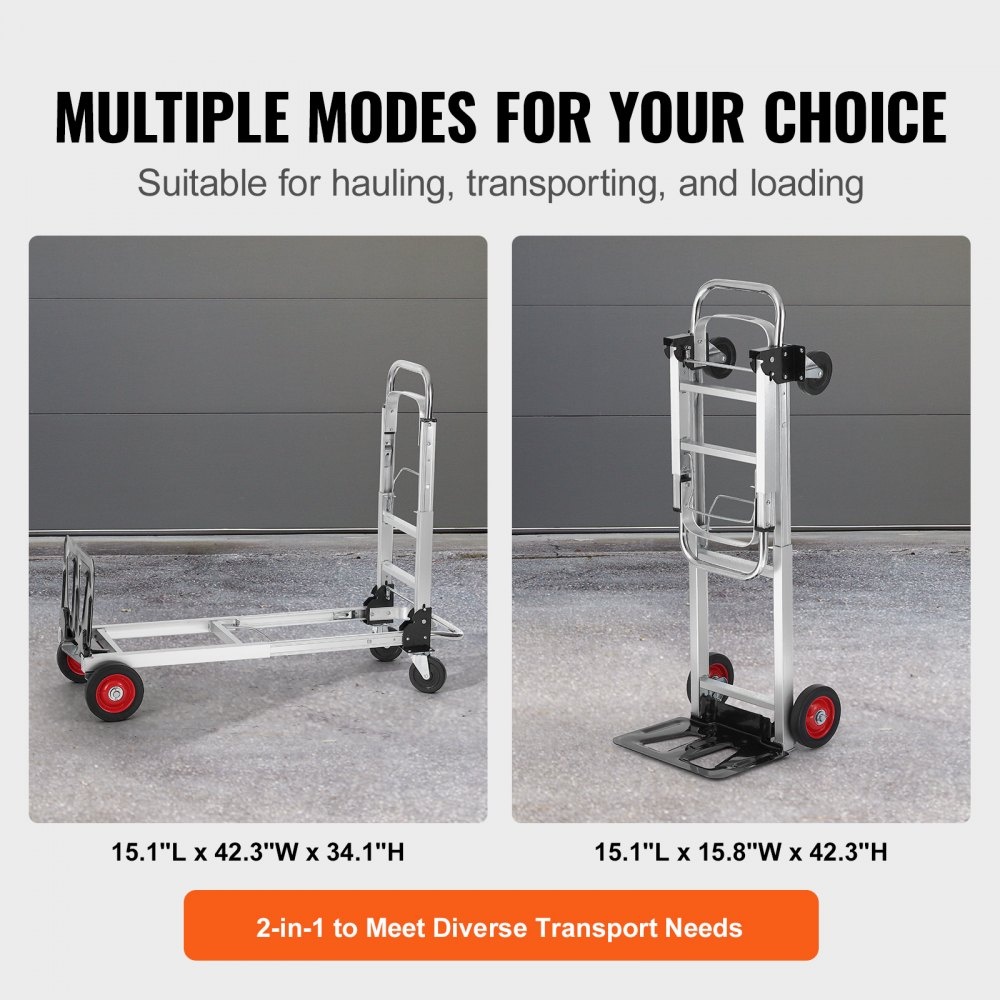 TM 2-in-1 steekwagen opvouwbaar 113/181 kg laadvermogen