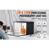 TM  fotobox 410x300x305mm, set lichtbak fotografie 5600K 120LED