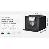 TM  fotobox 410x300x305mm, set lichtbak fotografie 5600K 120LED