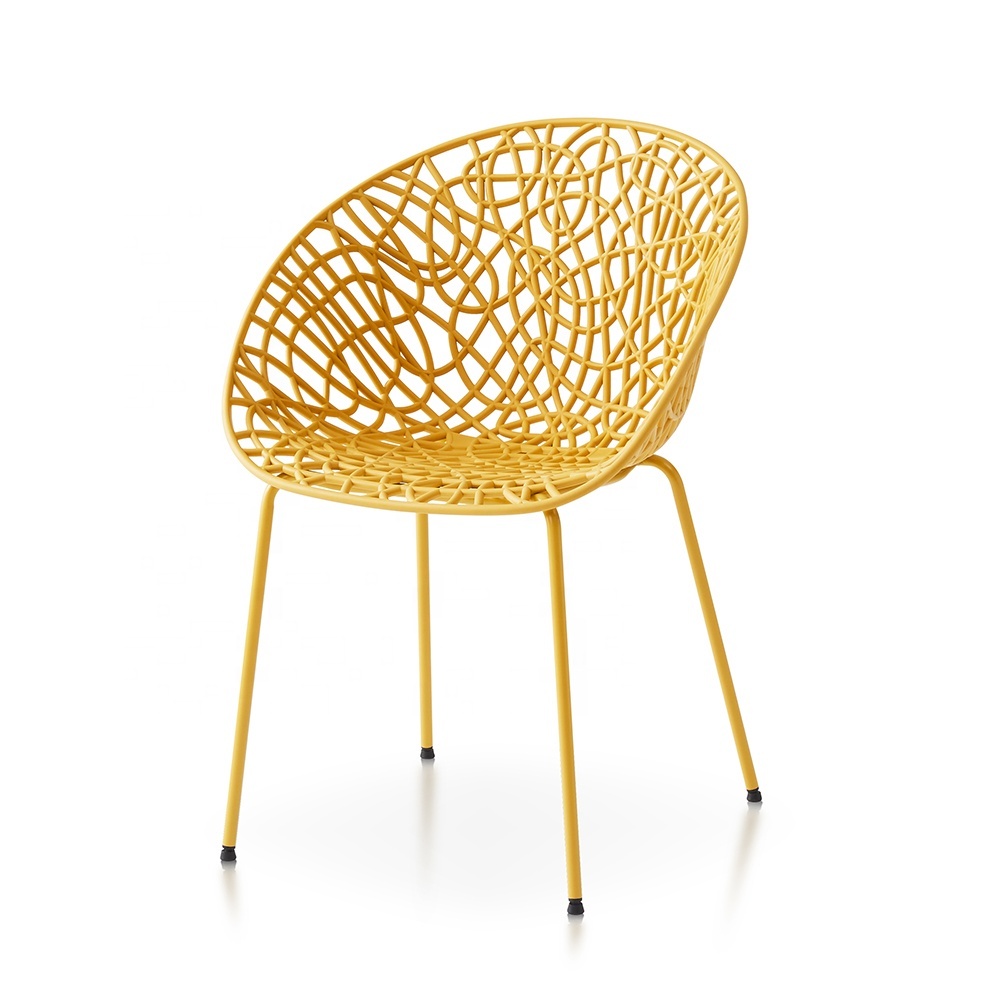 TM Modern Design Plastic Stoel geel