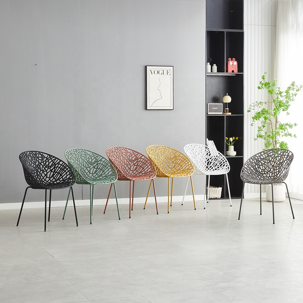 TM Modern Design Plastic Stoel geel