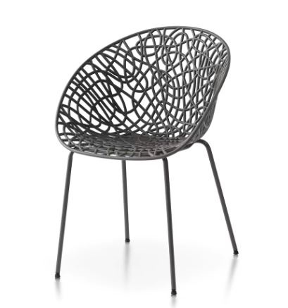 TM Modern Design Plastic Stoel donker grijs