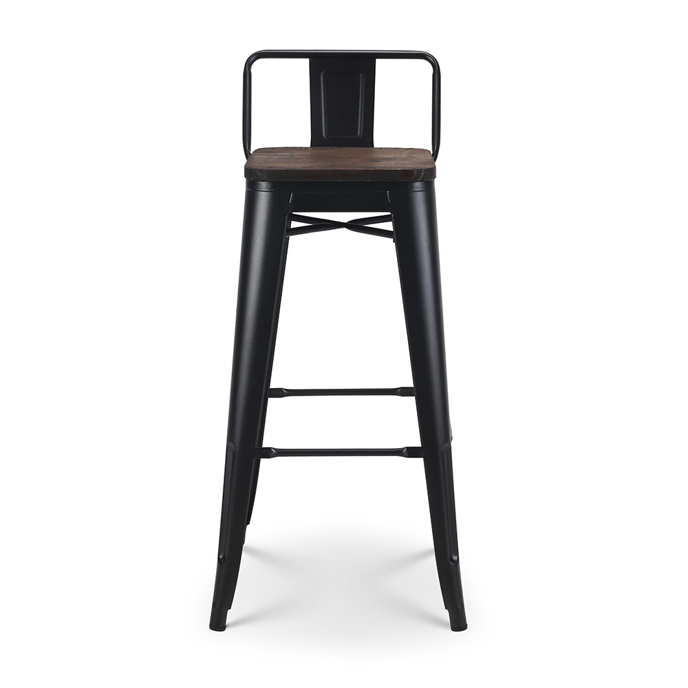 TM Vintage Vibe – Barkruk Zwart-Bruin met Retro Karakter