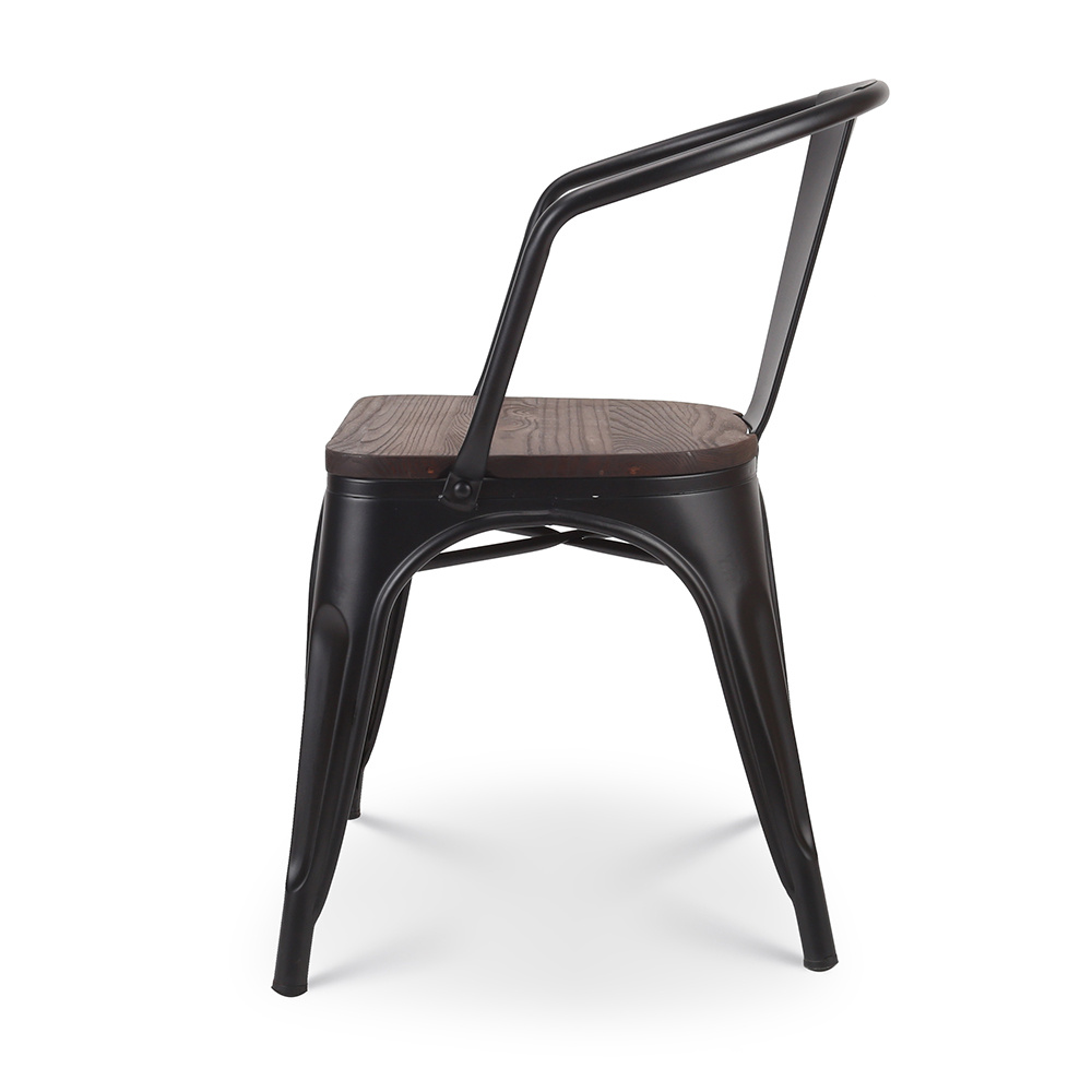 TM Vintage Vibe – stoel Zwart-Bruin met Retro Karakter