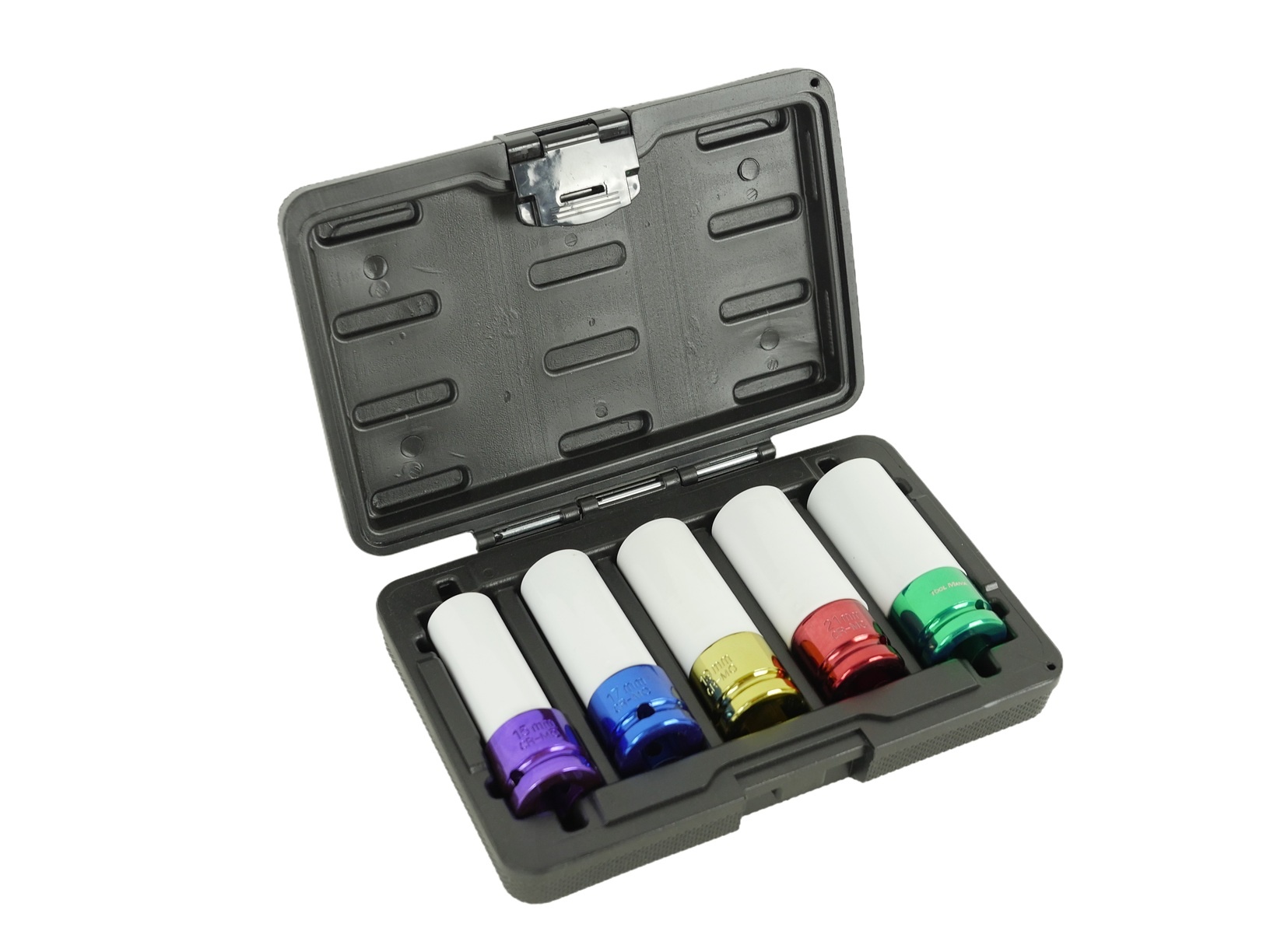 TM 5 Piece Long Power Socket Set with Protective Sleeves