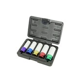 TM 5 Piece Long Power Socket Set with Protective Sleeves