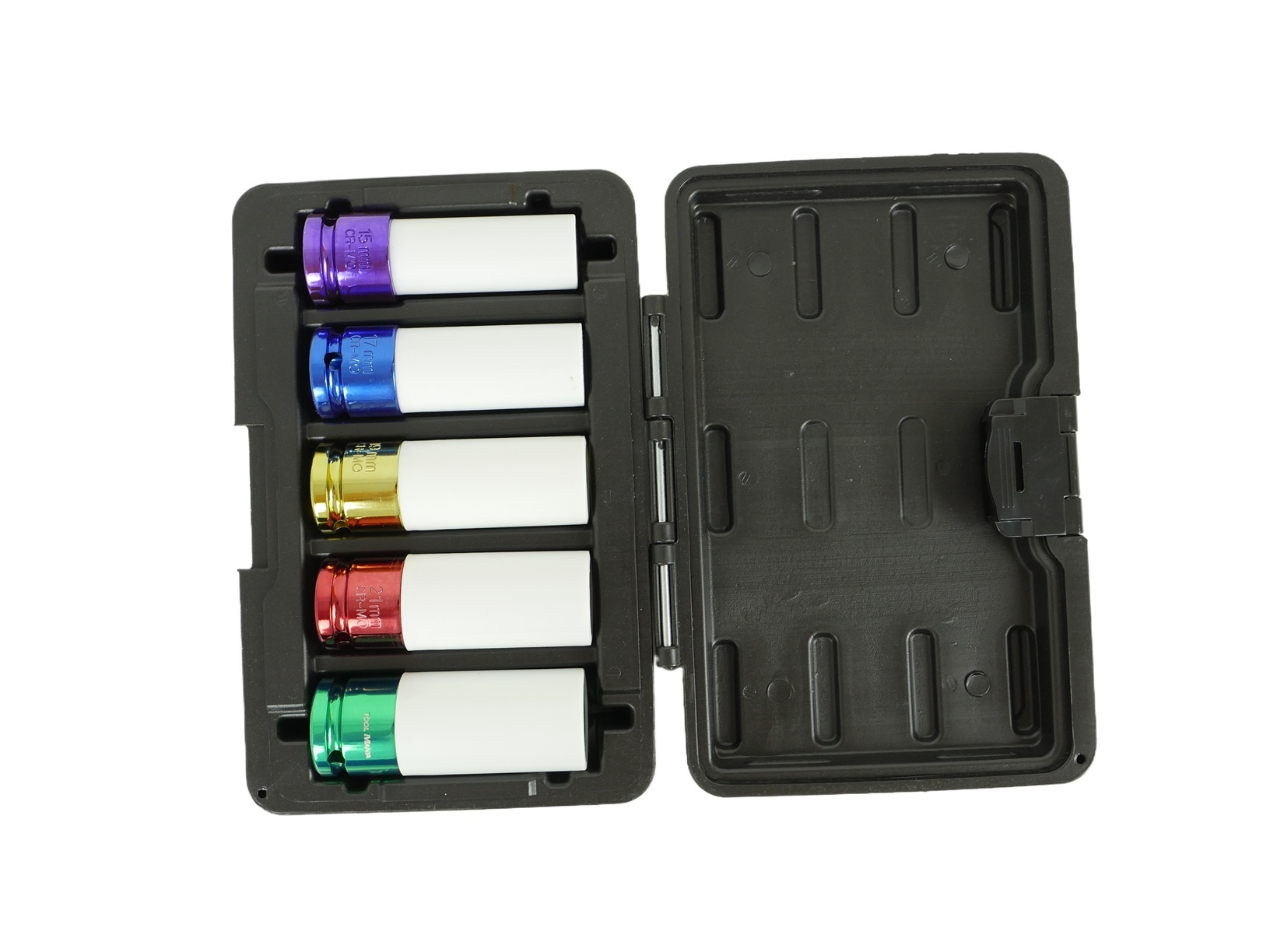 TM 5 Piece Long Power Socket Set with Protective Sleeves