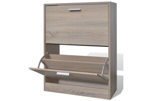 TM Schoenenkast met 2 vakken eiken-look hout