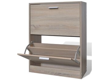 TM Schoenenkast met 2 vakken eiken-look hout