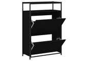 TM Schoenenkast 75x34x112 cm bewerkt hout zwart