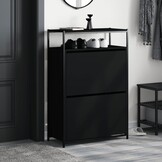 TM Schoenenkast 75x34x112 cm bewerkt hout zwart