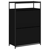 TM Schoenenkast 75x34x112 cm bewerkt hout zwart