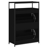 TM Schoenenkast 75x34x112 cm bewerkt hout zwart