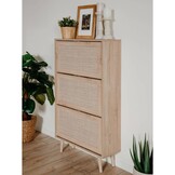 TM Schoenenkast Bali eikenkleurig en rietprint