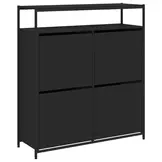 TM Schoenenkast met 4 klaplades 100x34x112 cm zwart
